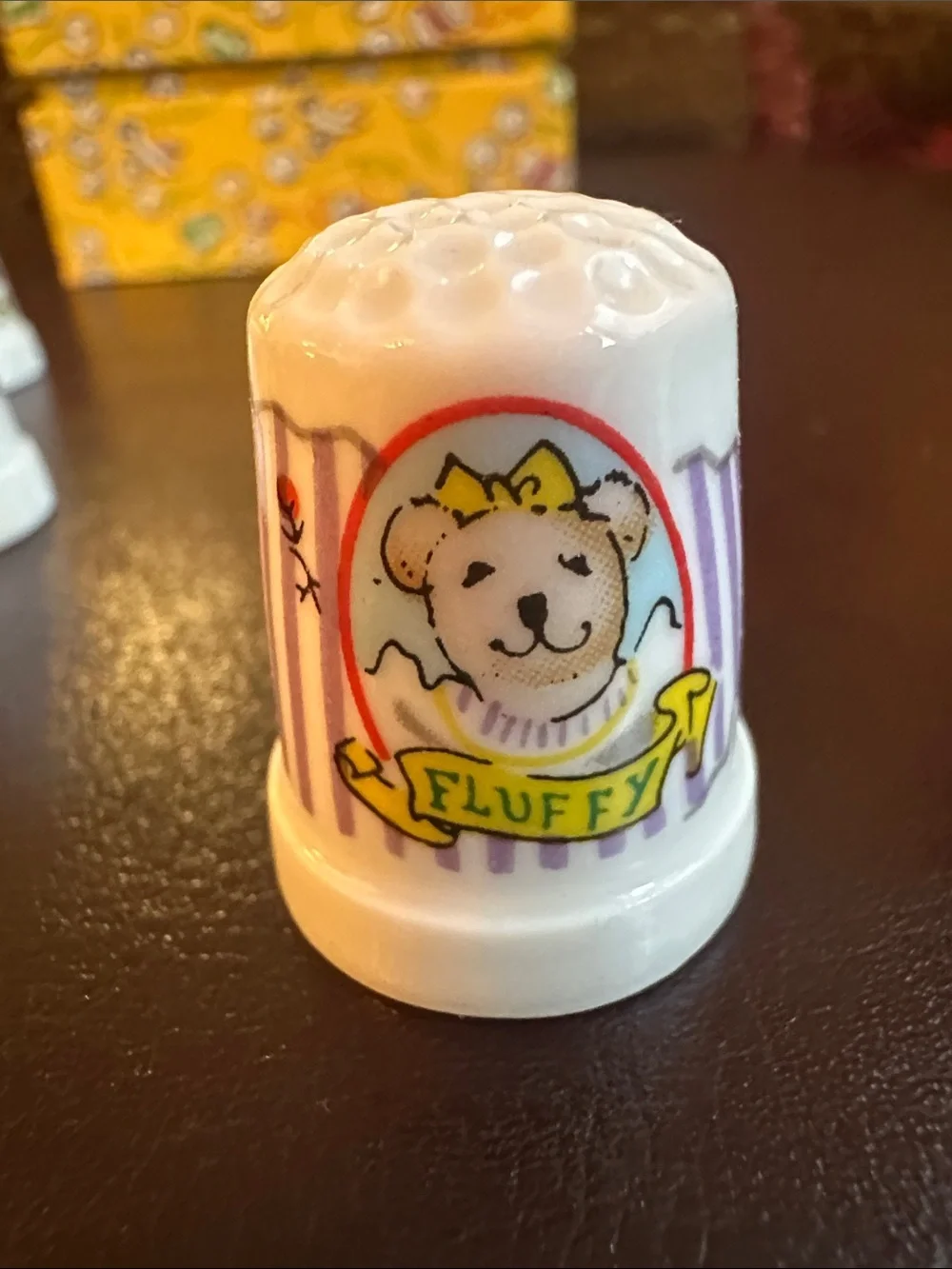 North American Bear CO collectible Ceramic Thimble Set Vintage